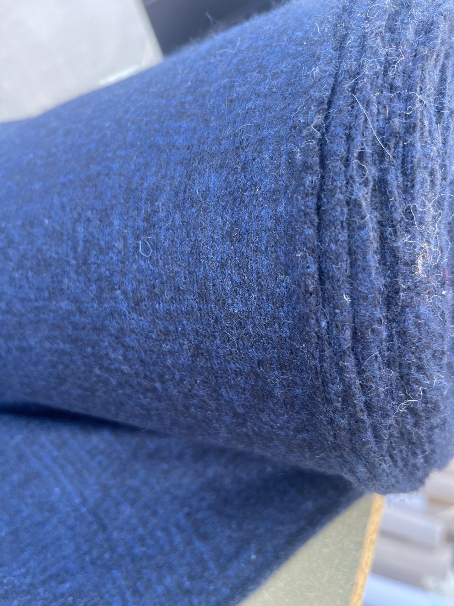 JUSTIN 013 boiled wool check navy/cobalt