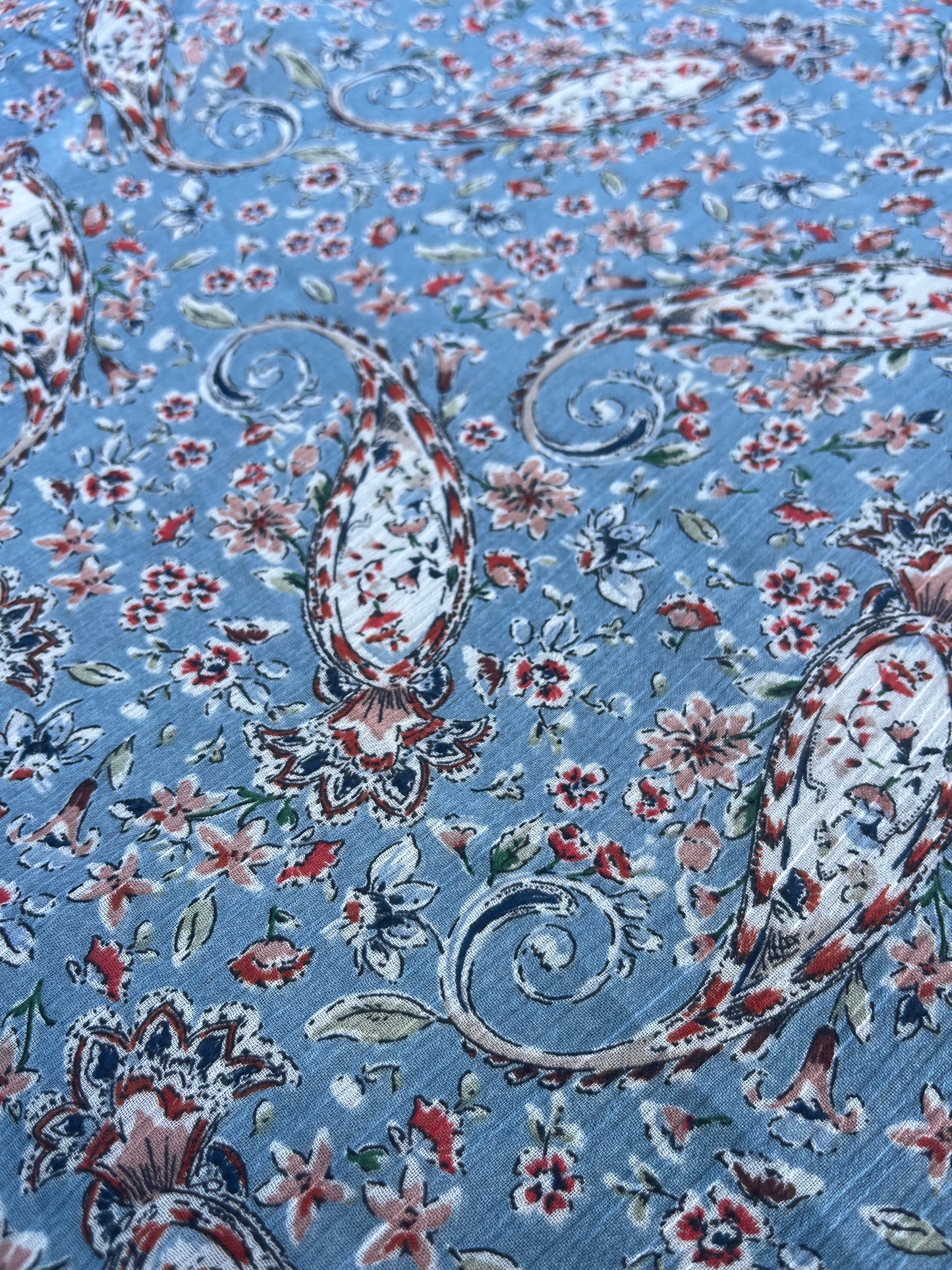 JUSTIN 015 crepon with romantic flower print light blue