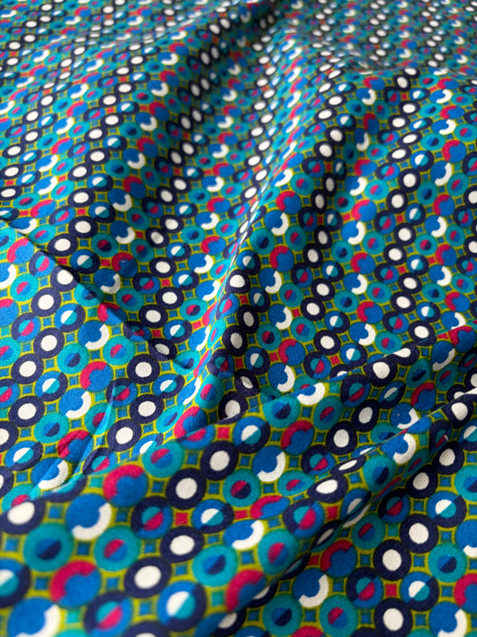 BOB 021 cotton satin stretch green rounds