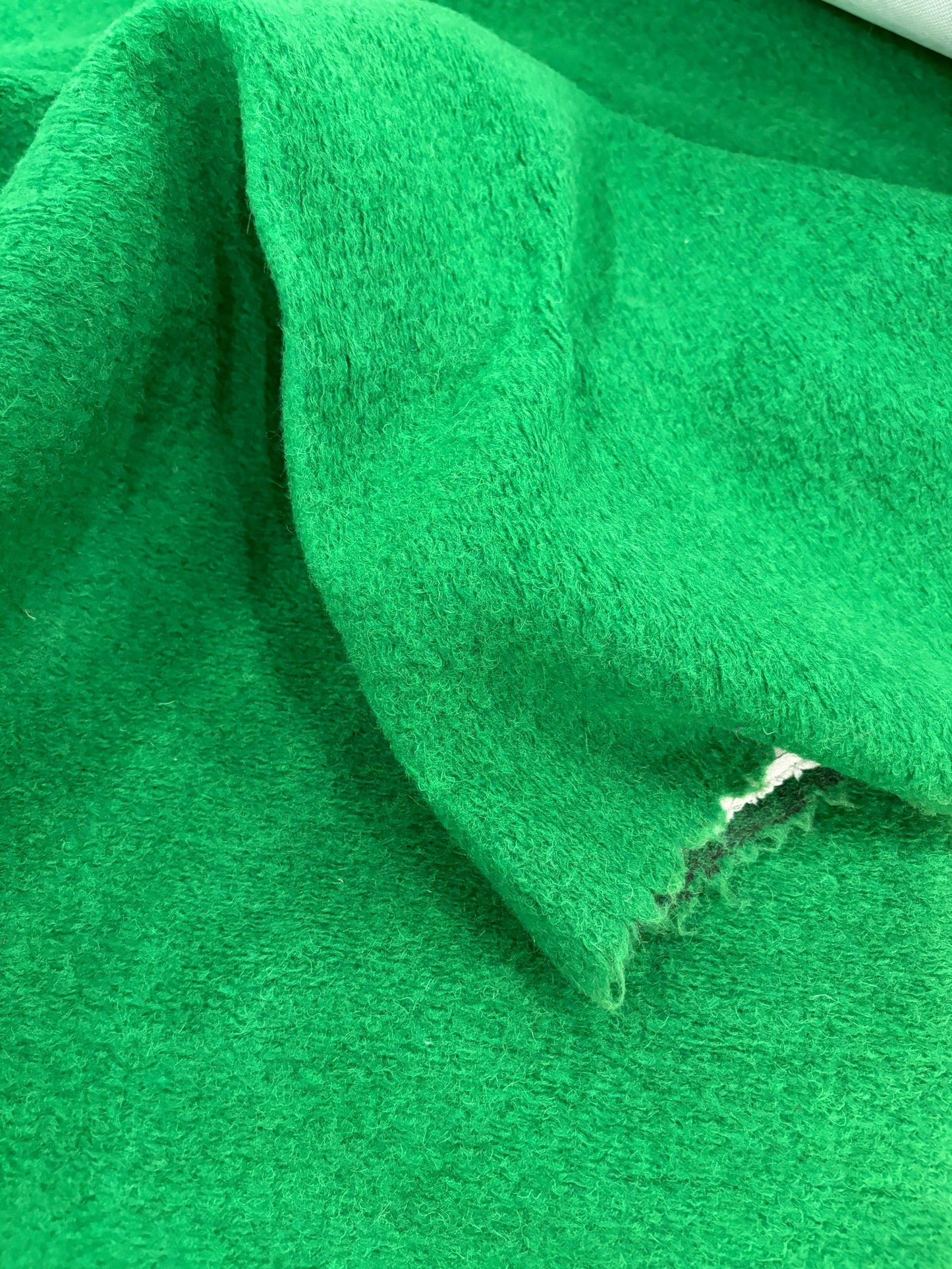 TASHA 020 grass green boiled wool with fused lining