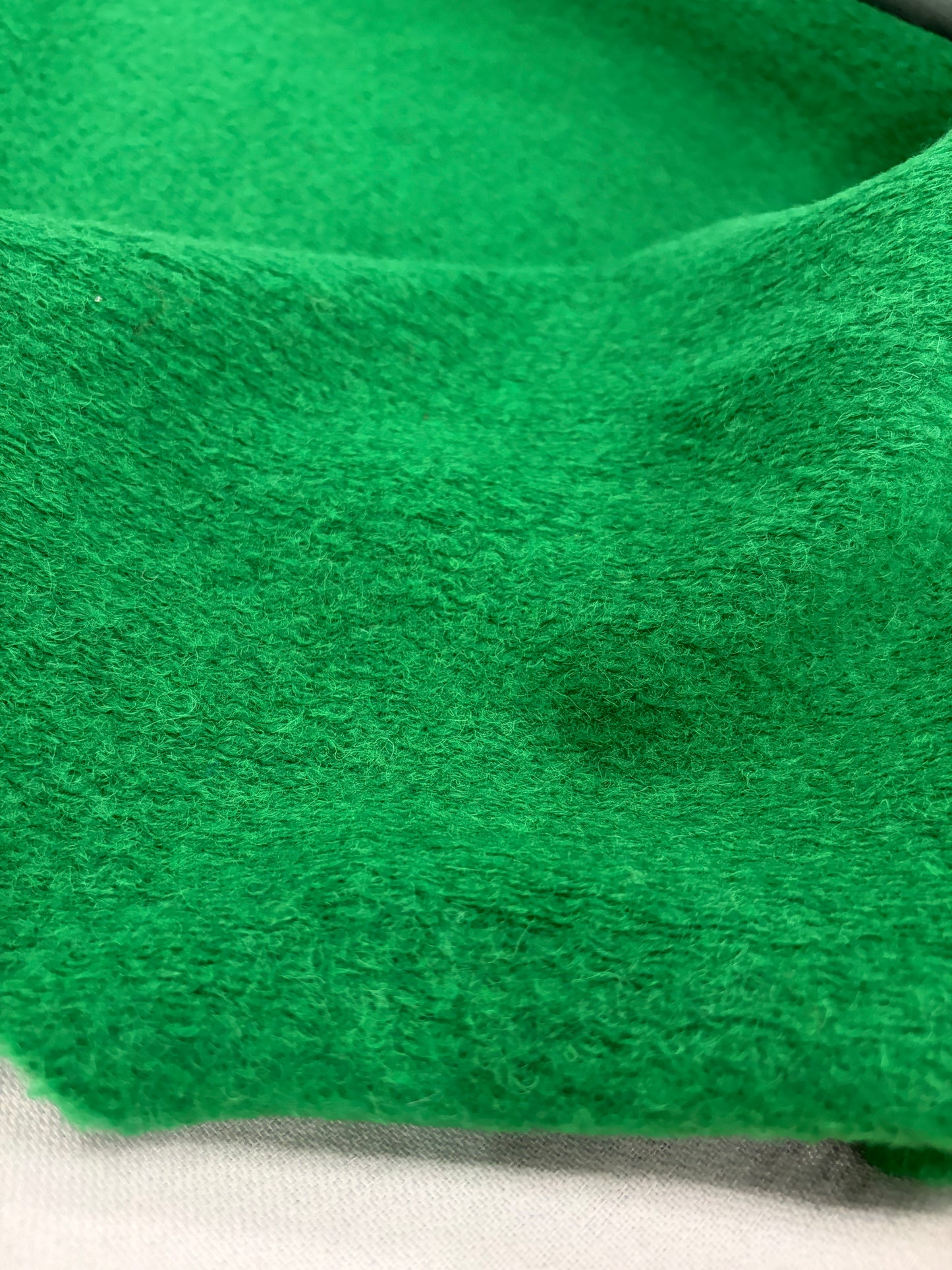 TASHA 020 grass green boiled wool with fused lining