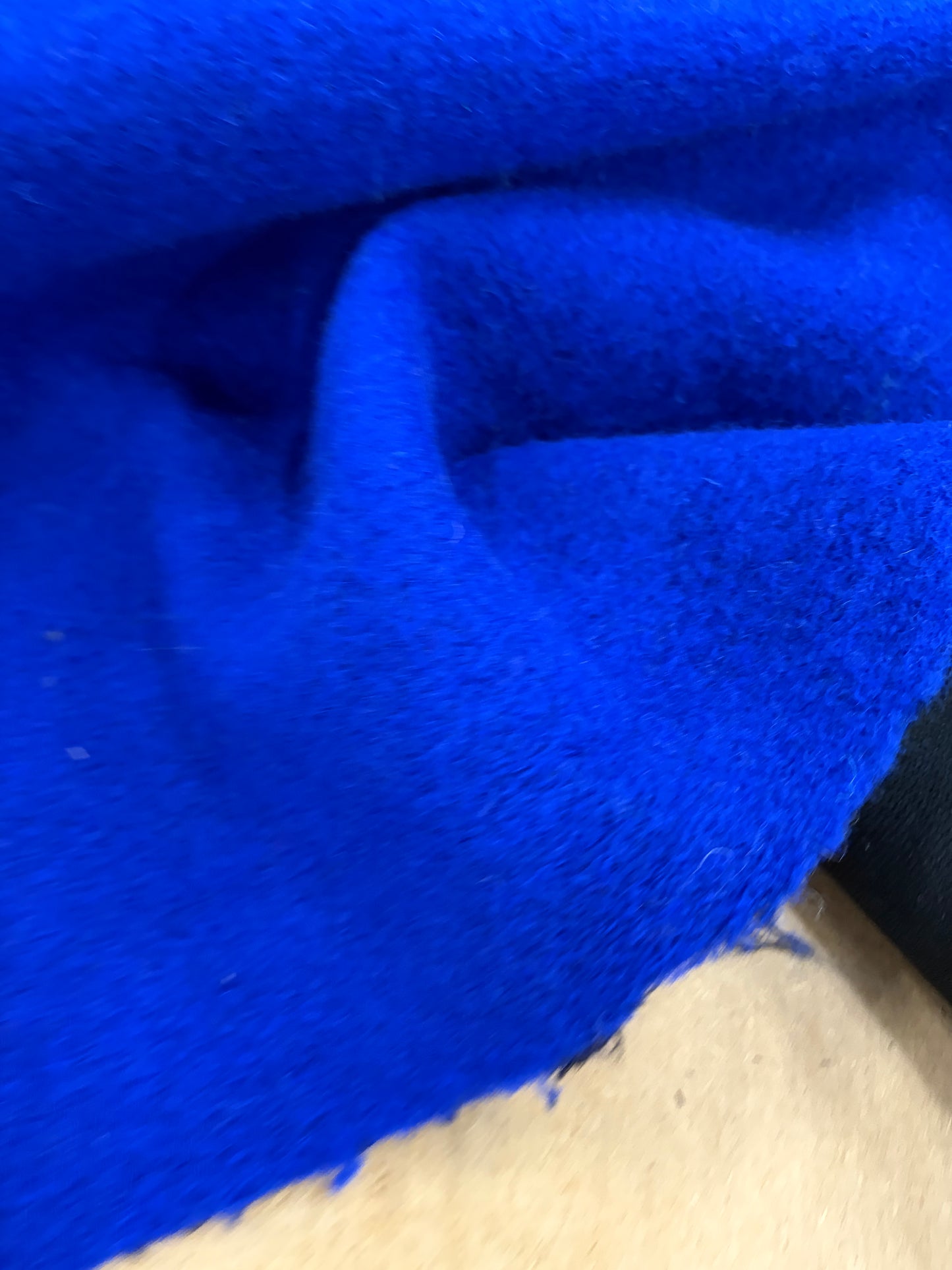TASHA 021 electric blue  boiled wool with fused lining