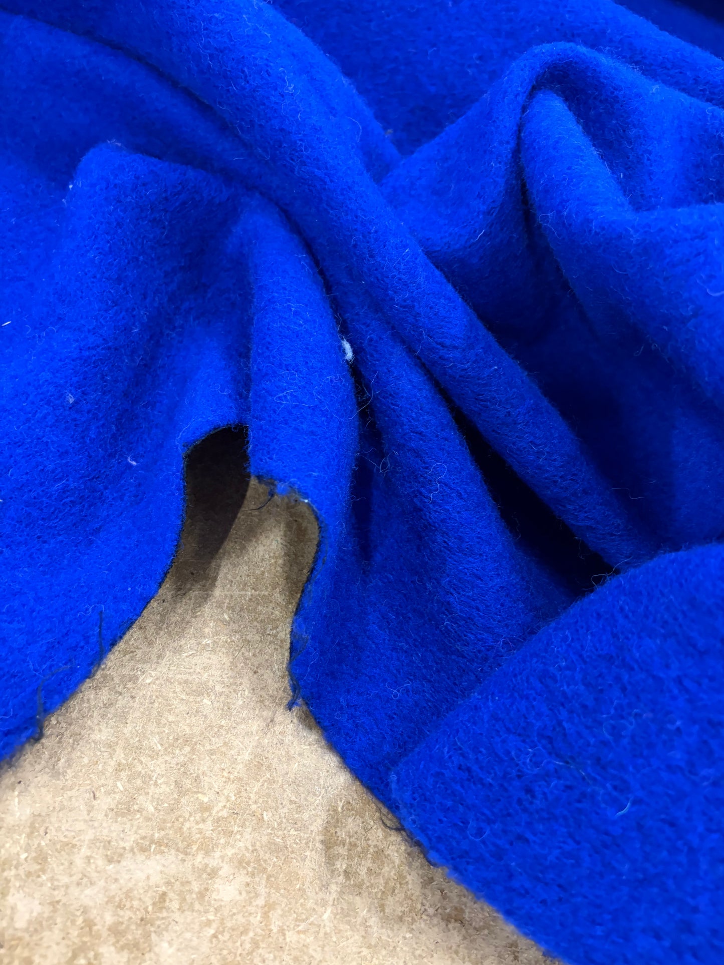 TASHA 021 electric blue  boiled wool with fused lining