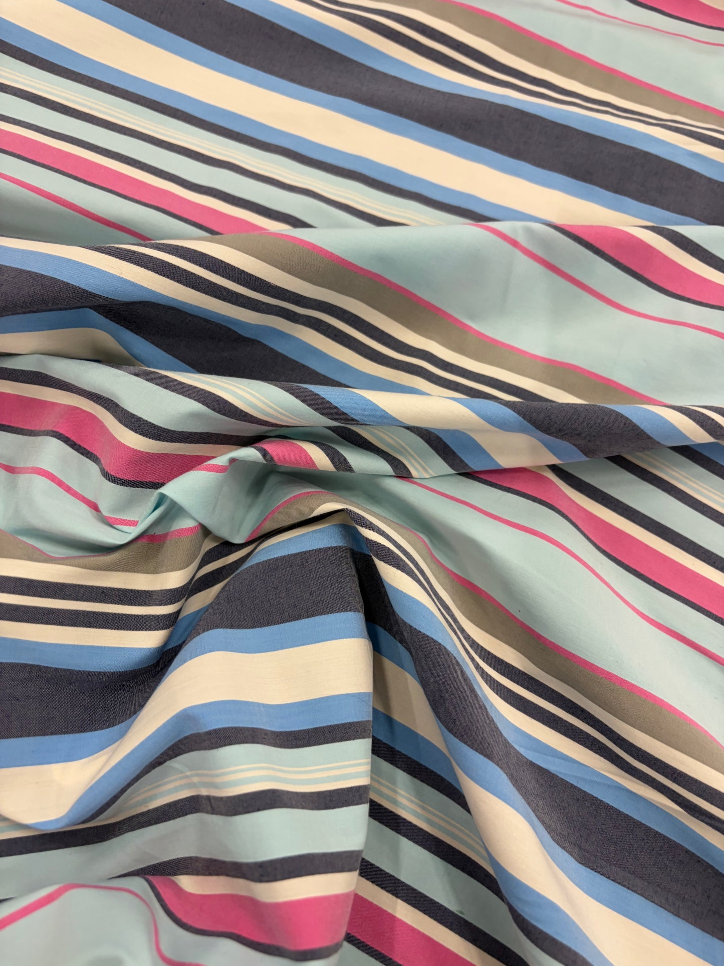 TASHA 025 cotton colourwoven barré striped shirting fabric