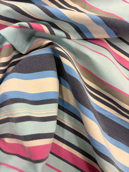 TASHA 025 cotton colourwoven barré striped shirting fabric