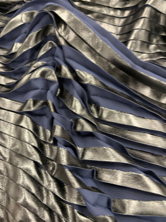 TASHA 029 black/navy pleated fake leather