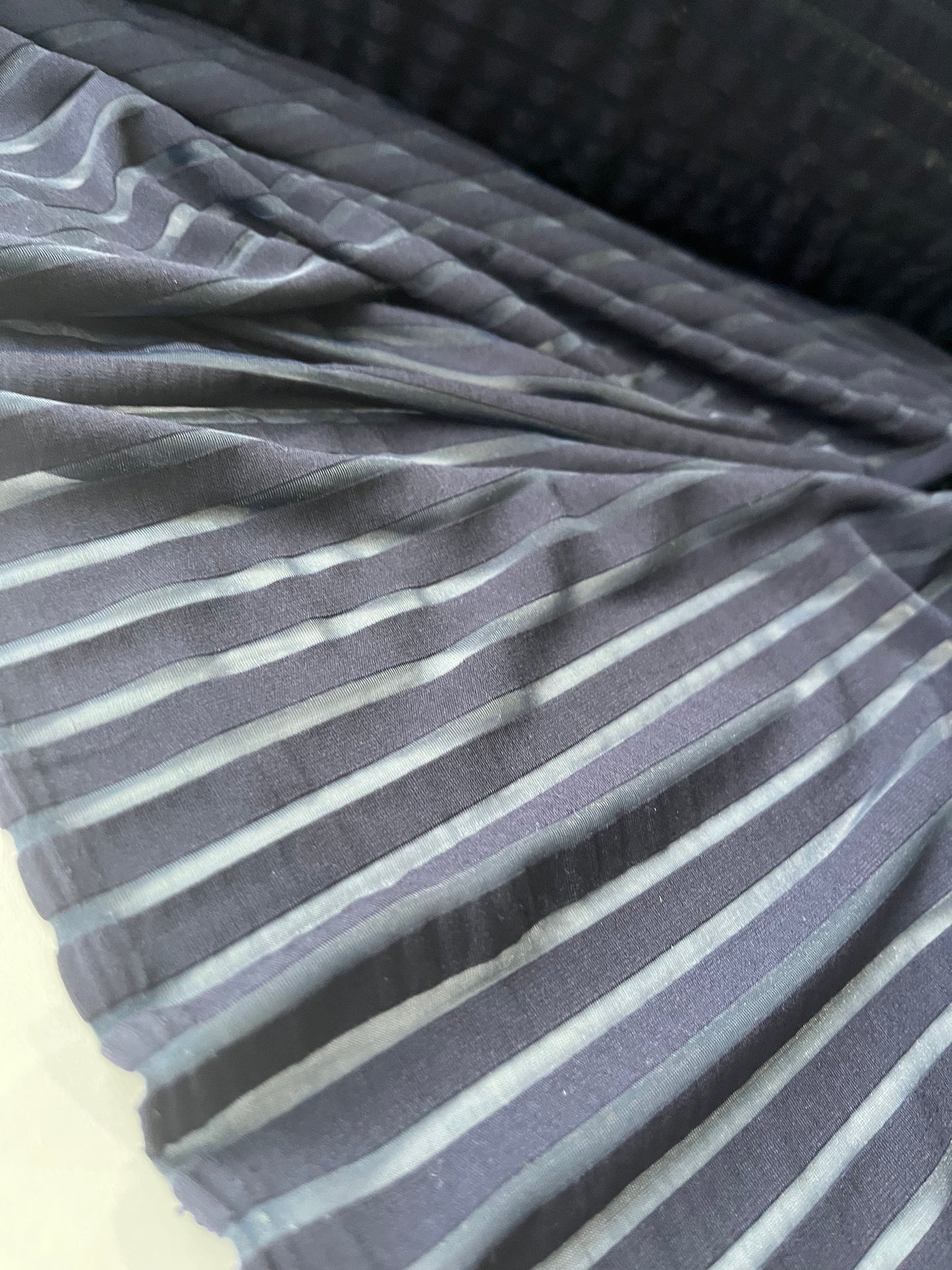 BLUE ZONE 016 fantasy jersey sheer stripes navy