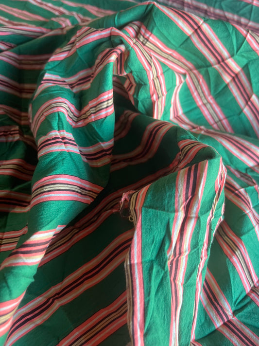 KAREN 018 woven cotton stripes crushed