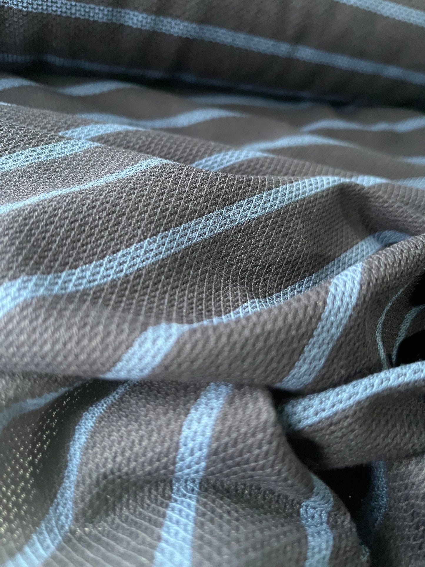 BLUE ZONE 018 cotton jersey piqué stripes navy/indigo