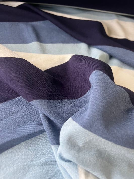 BLUE ZONE 019 viscose jersey stripes