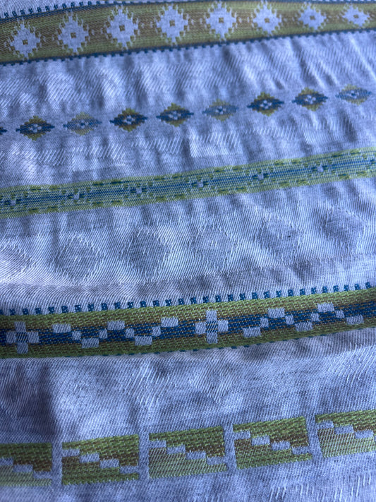 KAREN 019 jacquard with ethnical stripes green