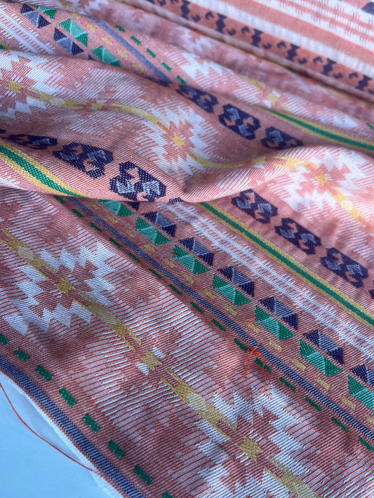 KAREN 020 jacquard with ethnical stripes pink