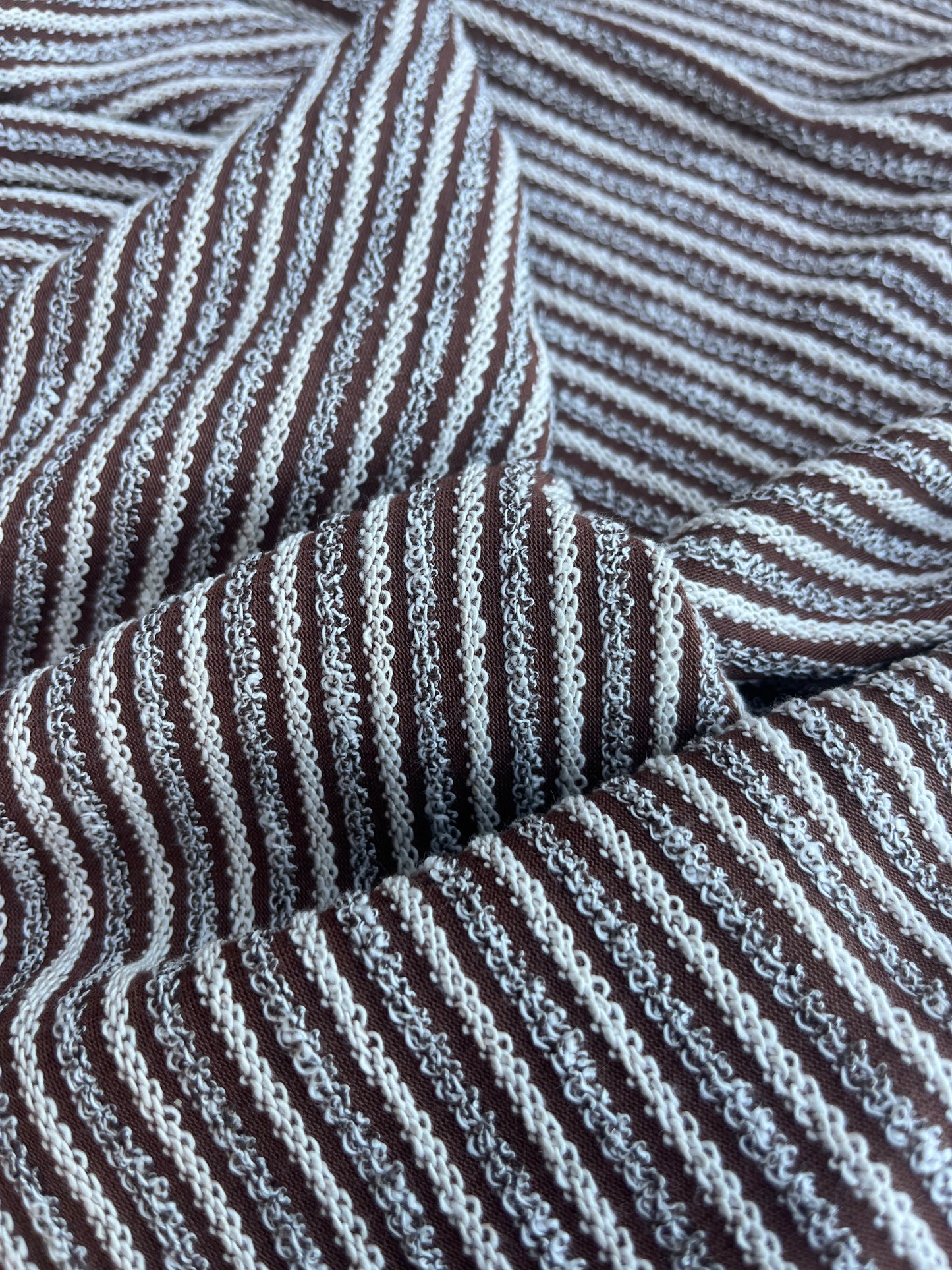 CLAIRE 001 jersey stripes brown/off-white