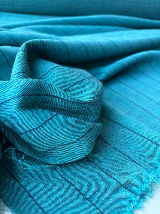 BURNS 019 petrol/navy  cotton jacquard stripes