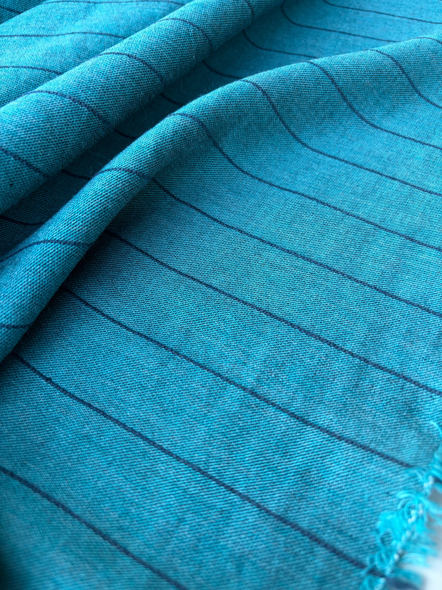 BURNS 019 petrol/navy  cotton jacquard stripes