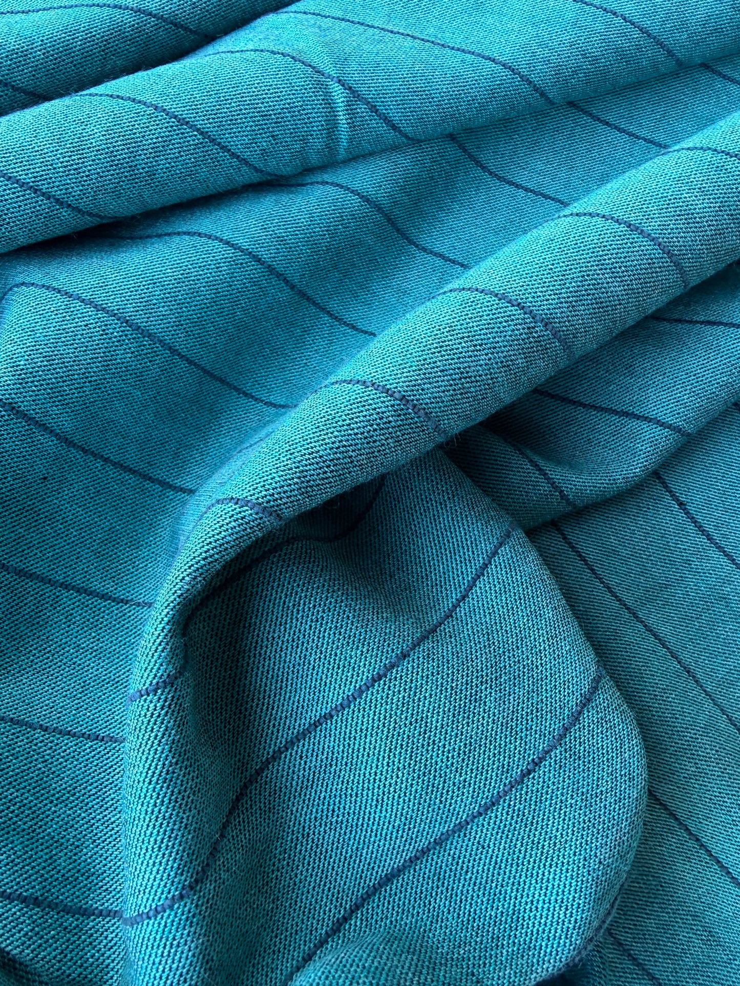 BURNS 019 petrol/navy  cotton jacquard stripes