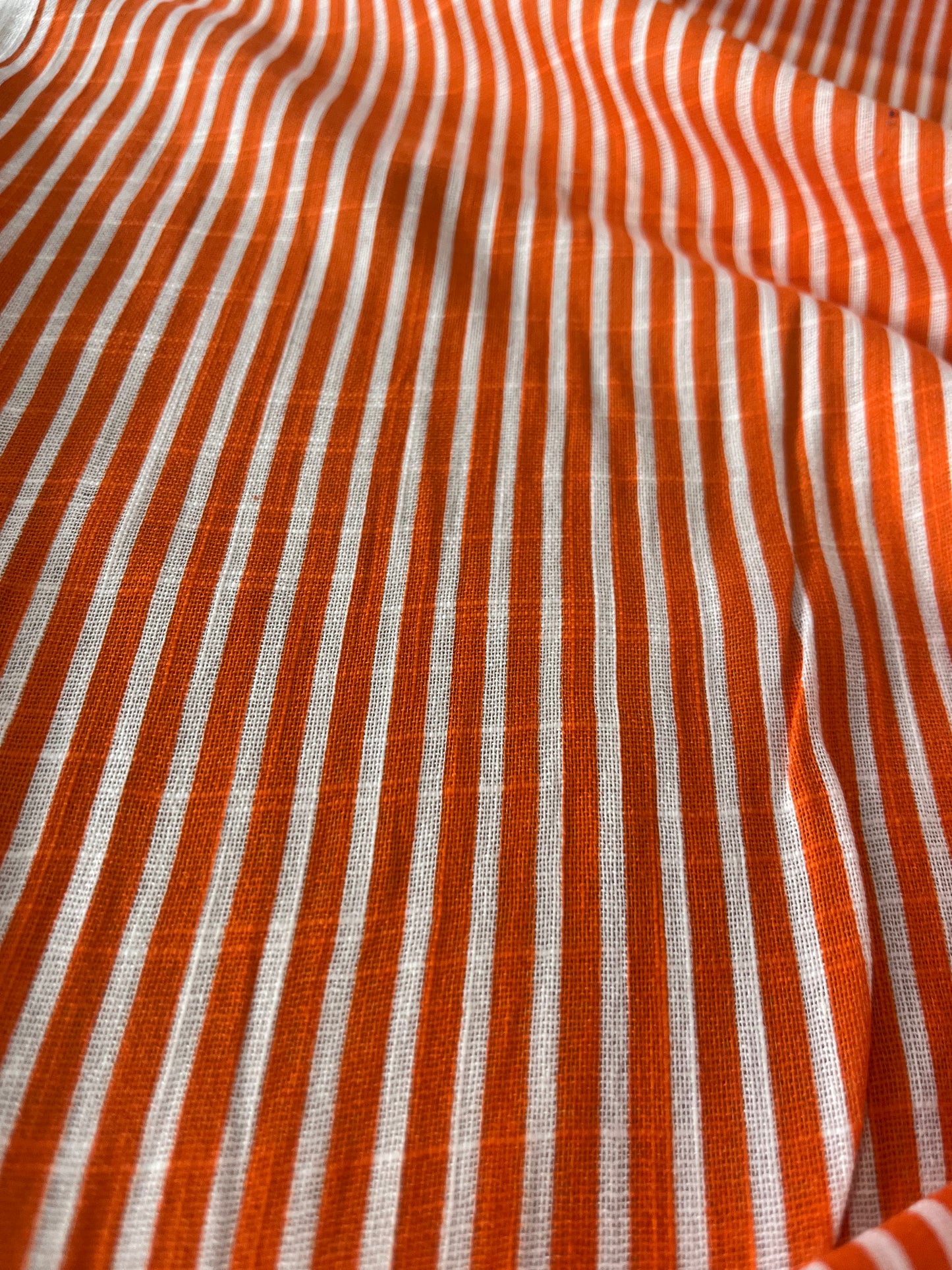 Cesare 016 cotton gaze stripes orange