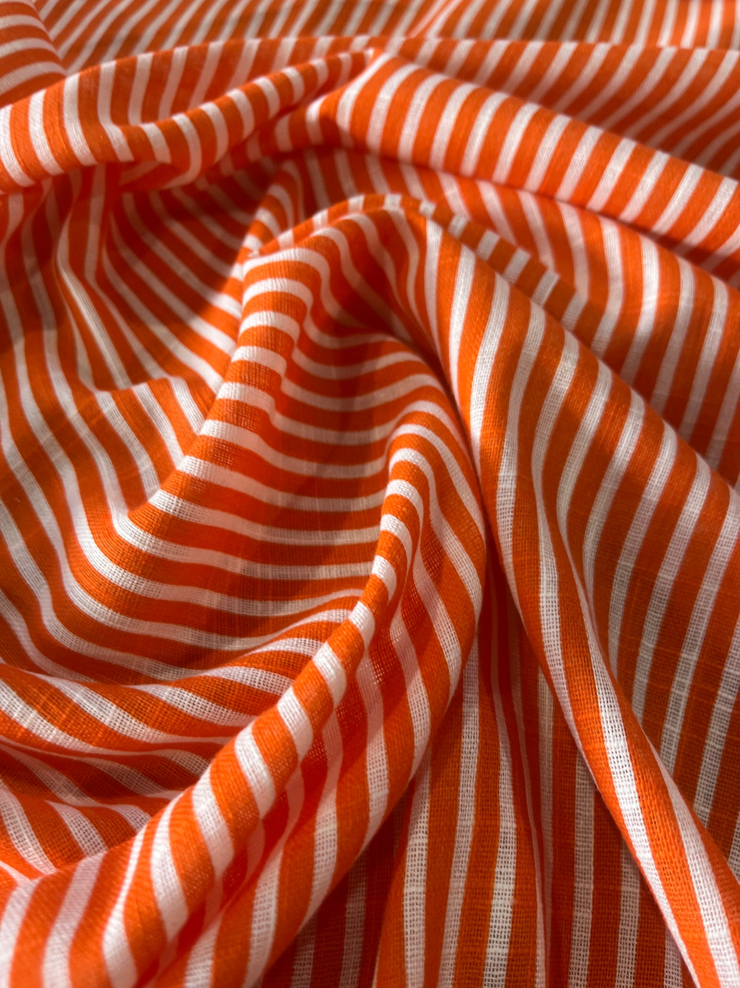 Cesare 016 cotton gaze stripes orange