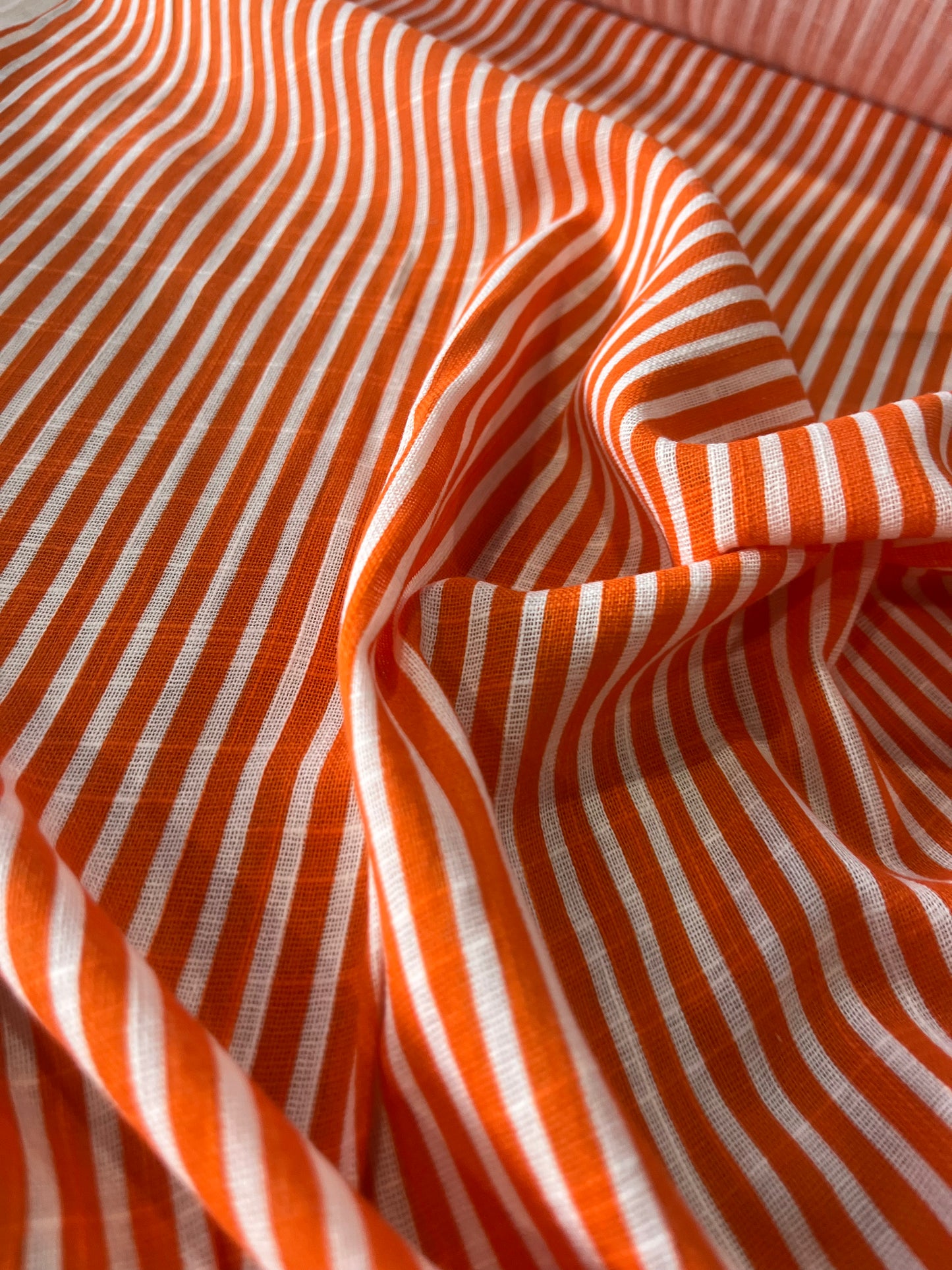 Cesare 016 cotton gaze stripes orange