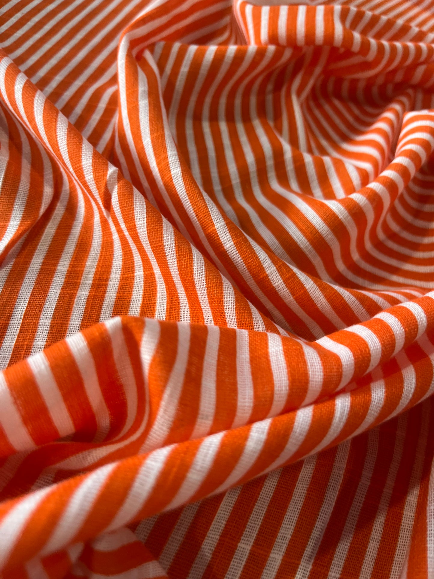 Cesare 016 cotton gaze stripes orange