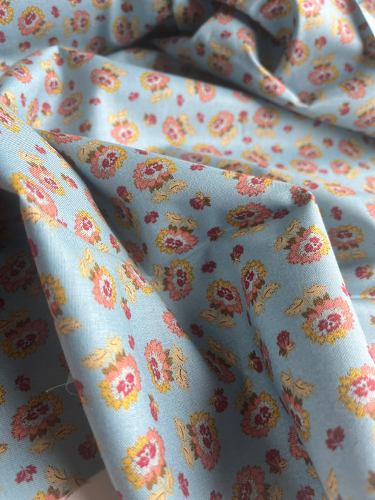 MAHARADJA 013 Indian cotton wild roses stone blue