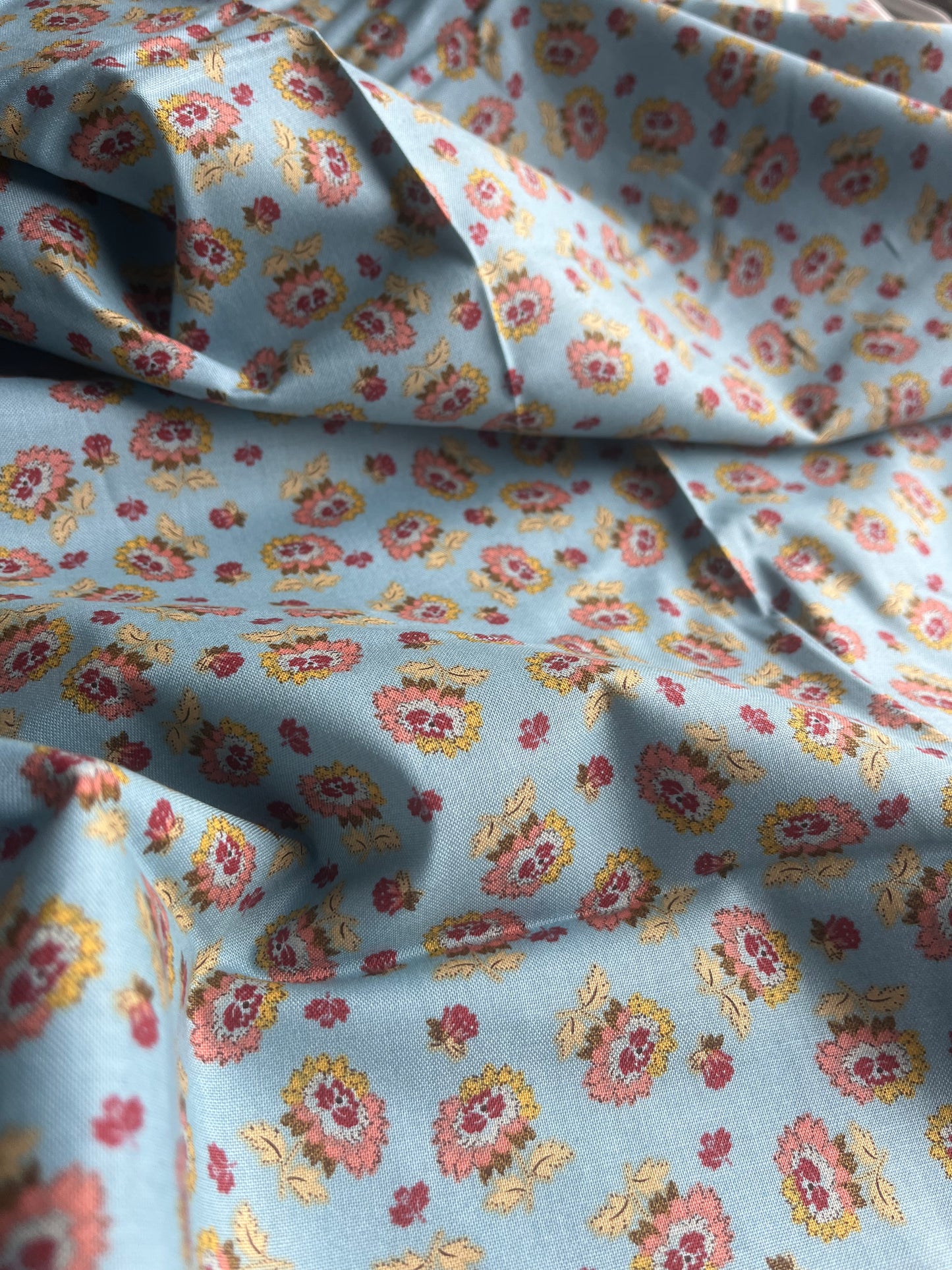 MAHARADJA 013 Indian cotton wild roses stone blue