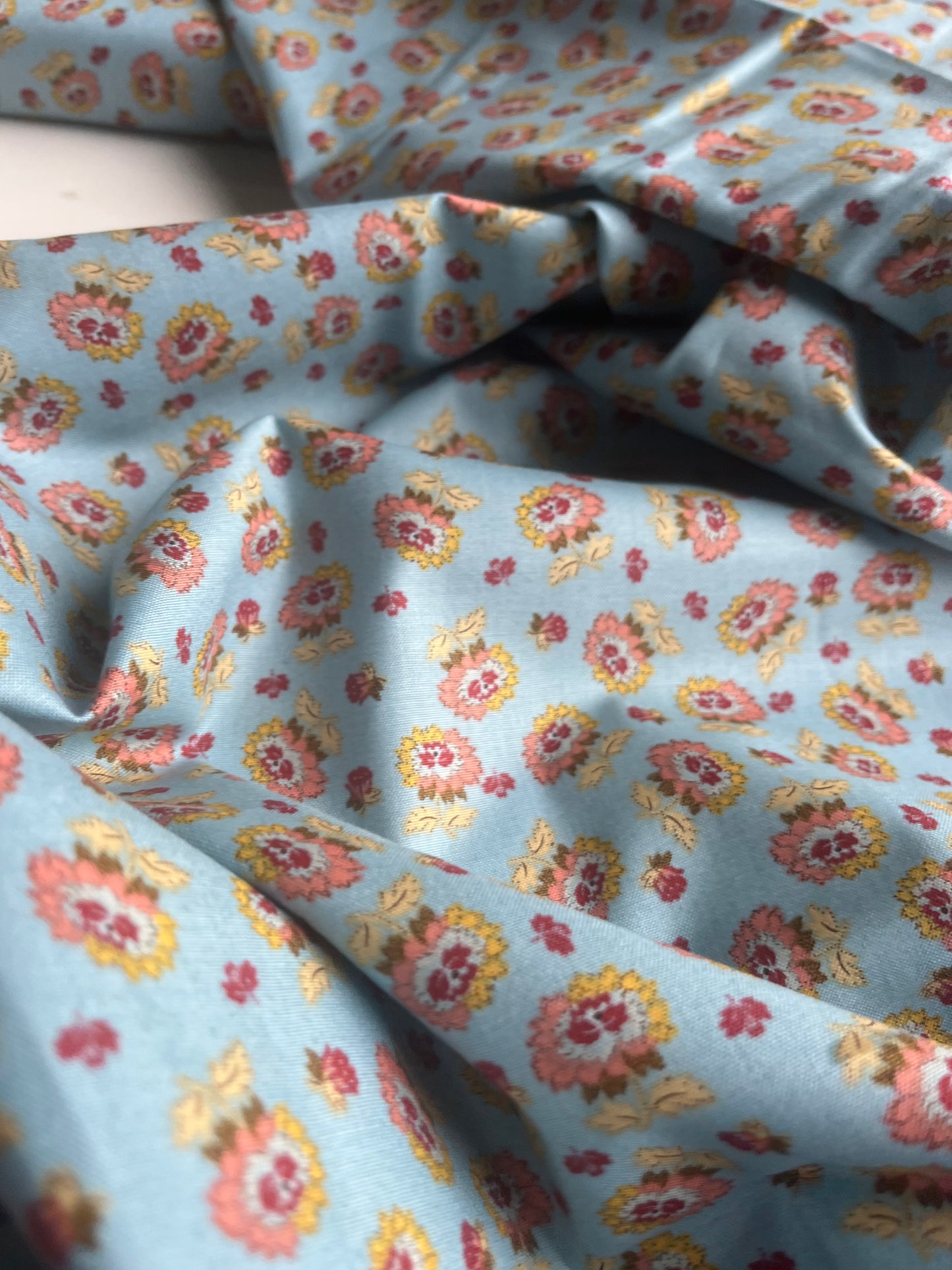 MAHARADJA 013 Indian cotton wild roses stone blue