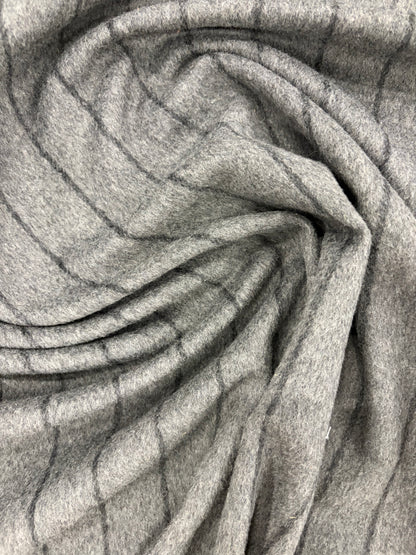 FANNY 008 anthracite striped heavy wool flannel