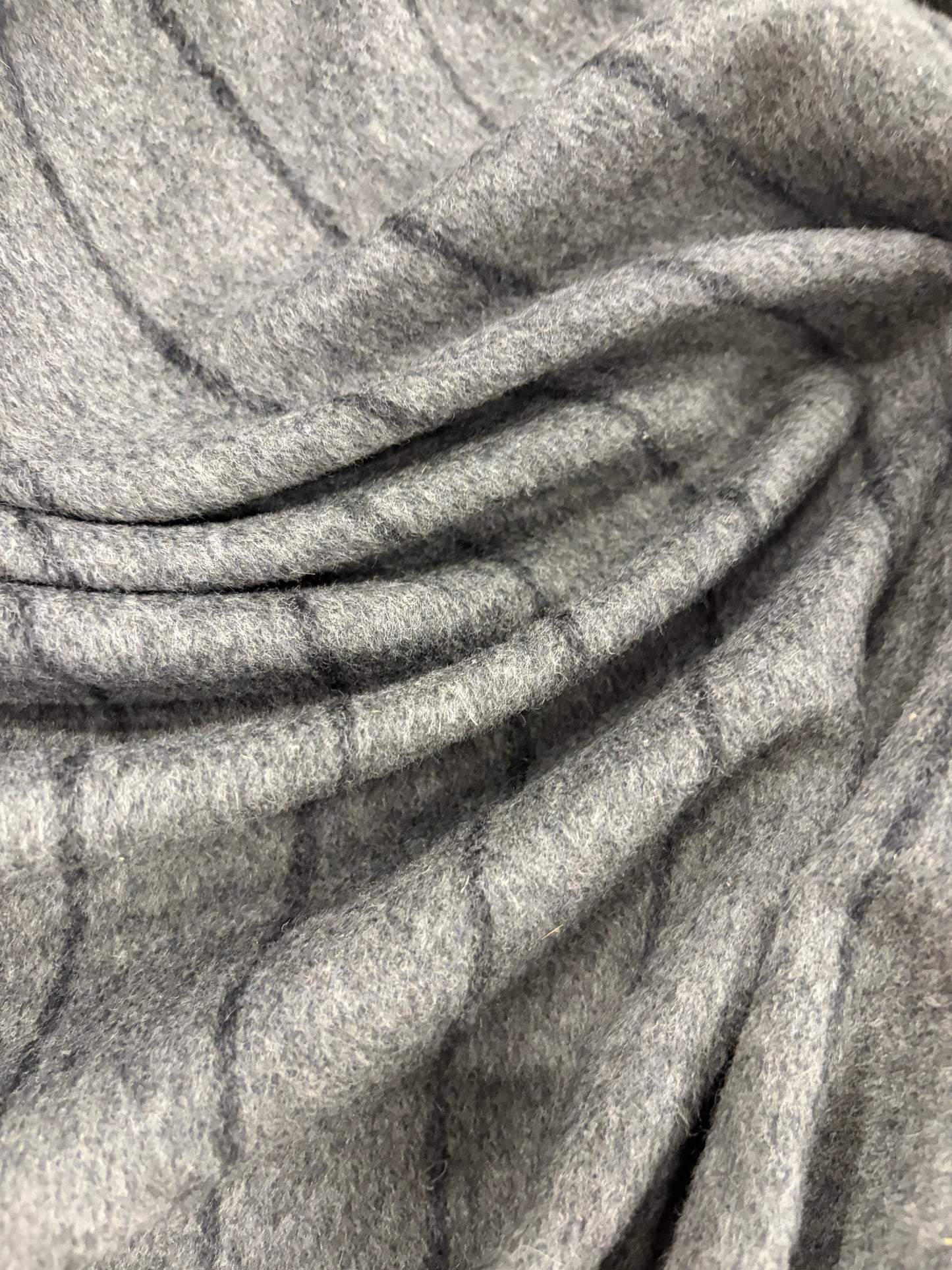 FANNY 008 anthracite striped heavy wool flannel