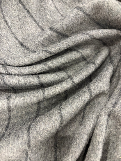 FANNY 008 anthracite striped heavy wool flannel