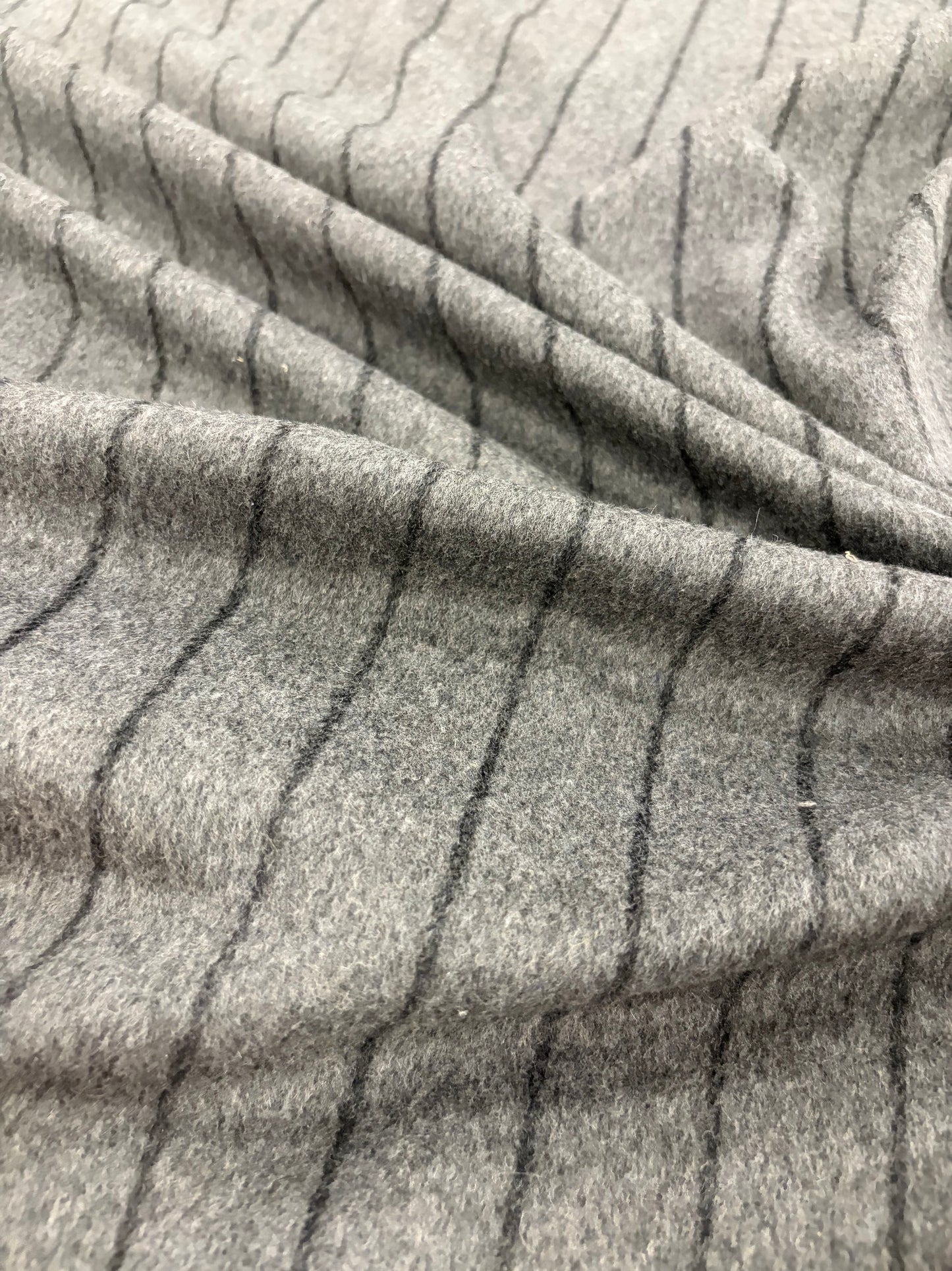 FANNY 008 anthracite striped heavy wool flannel