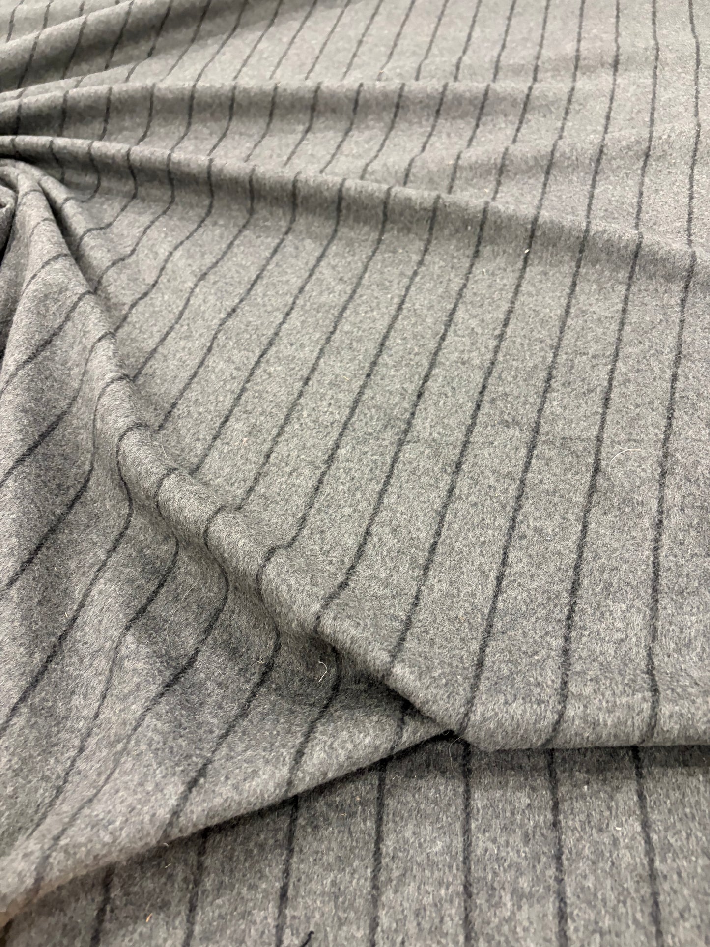 FANNY 008 anthracite striped heavy wool flannel