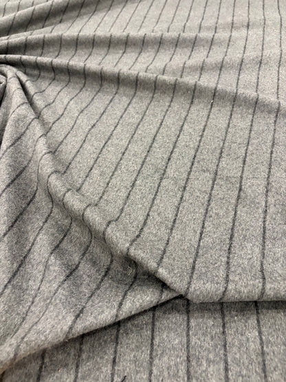 FANNY 008 anthracite striped heavy wool flannel