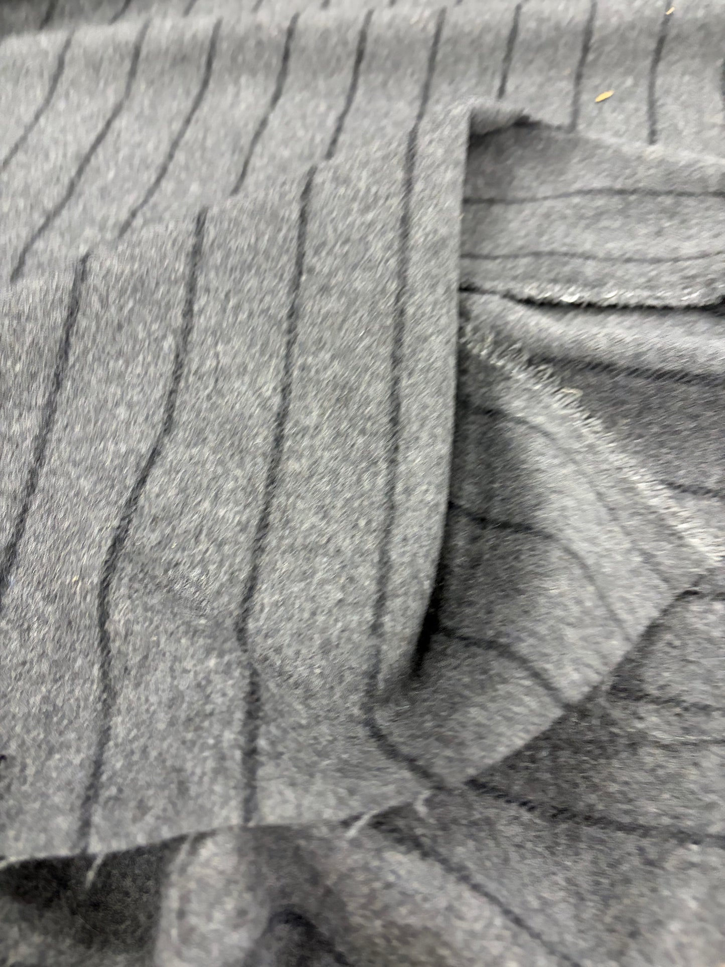 FANNY 008 anthracite striped heavy wool flannel