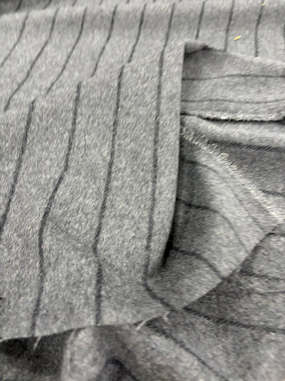 FANNY 008 anthracite striped heavy wool flannel