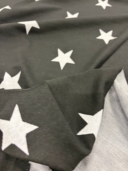 FANNY 014  jersey jacquard black/white stars