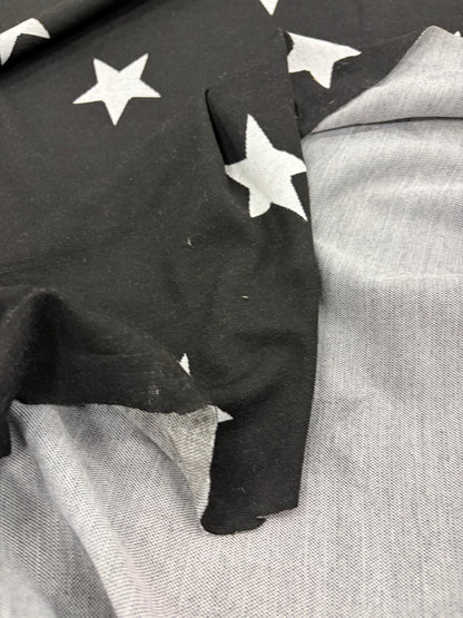 FANNY 014  jersey jacquard black/white stars