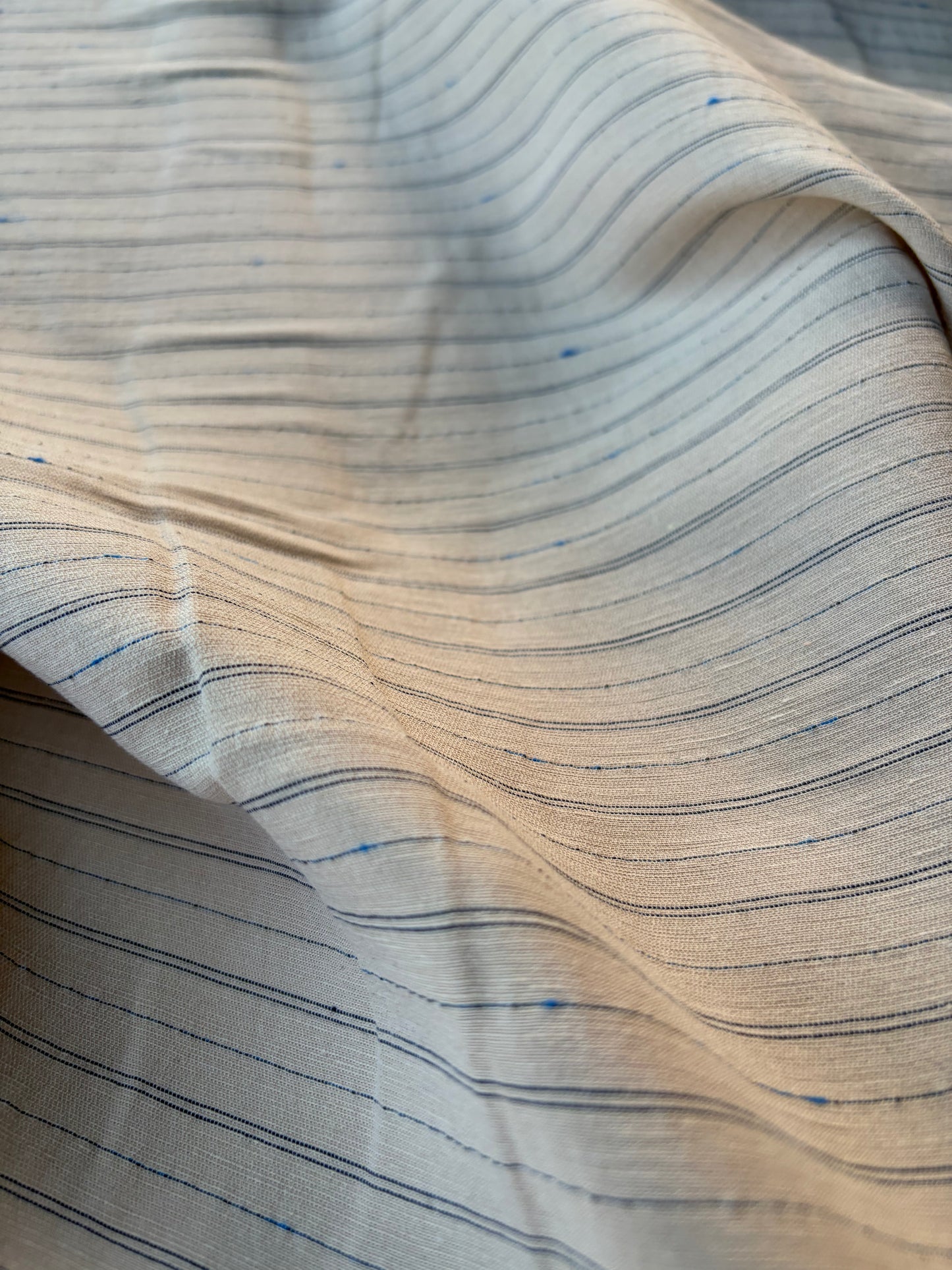BURNS 028 sand/blue striped  cotton/linen