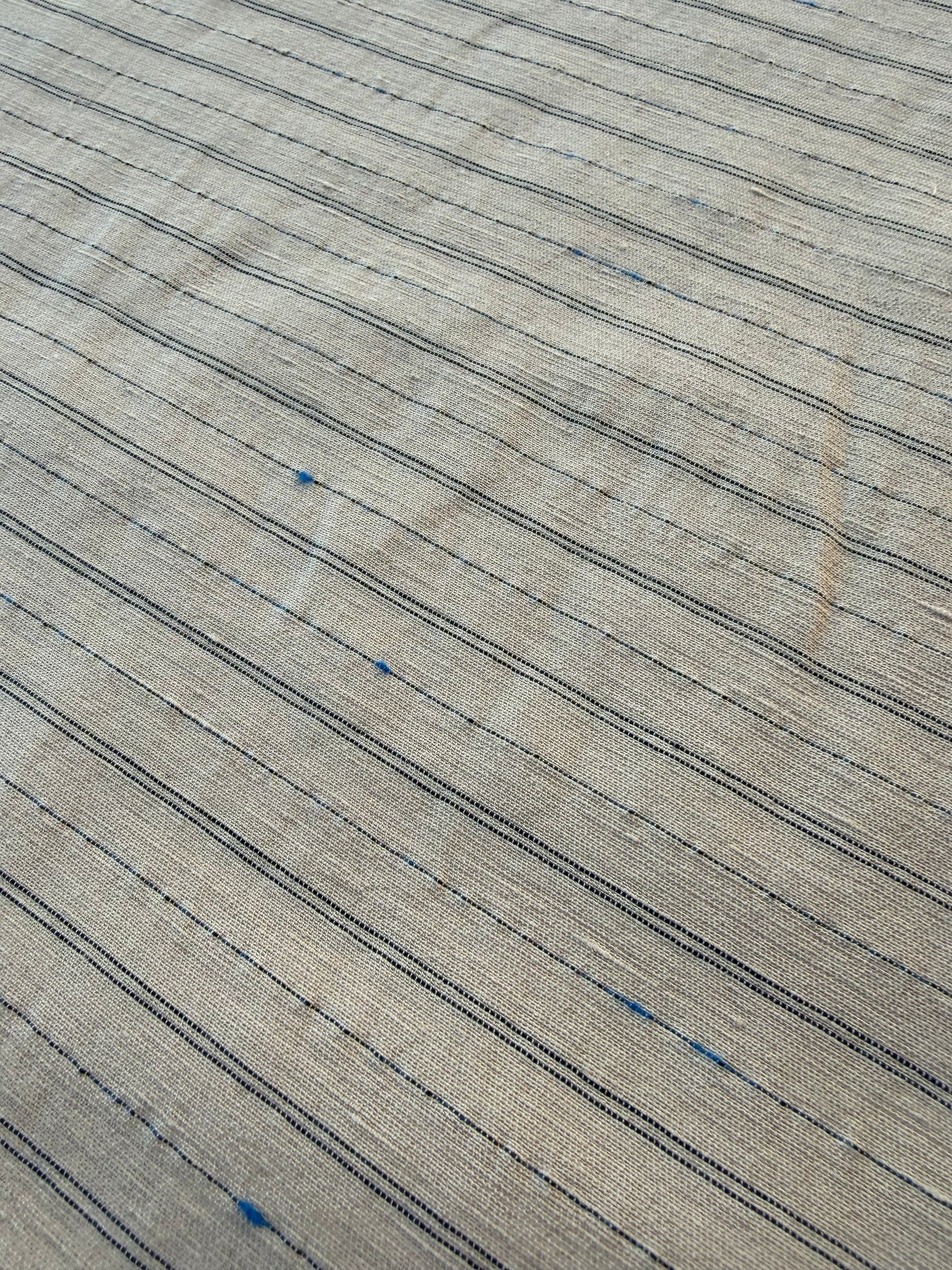 BURNS 028 sand/blue striped  cotton/linen