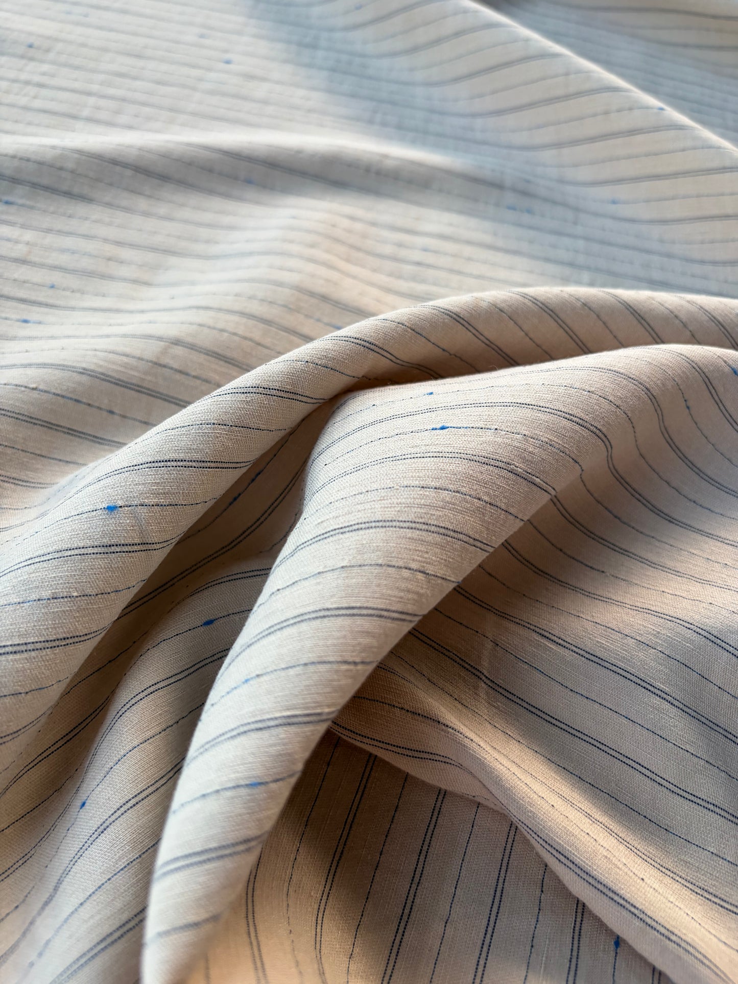 BURNS 028 sand/blue striped  cotton/linen