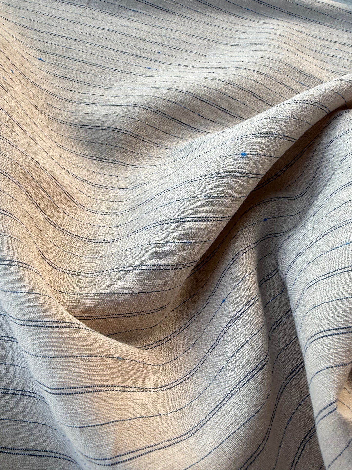 BURNS 028 sand/blue striped  cotton/linen