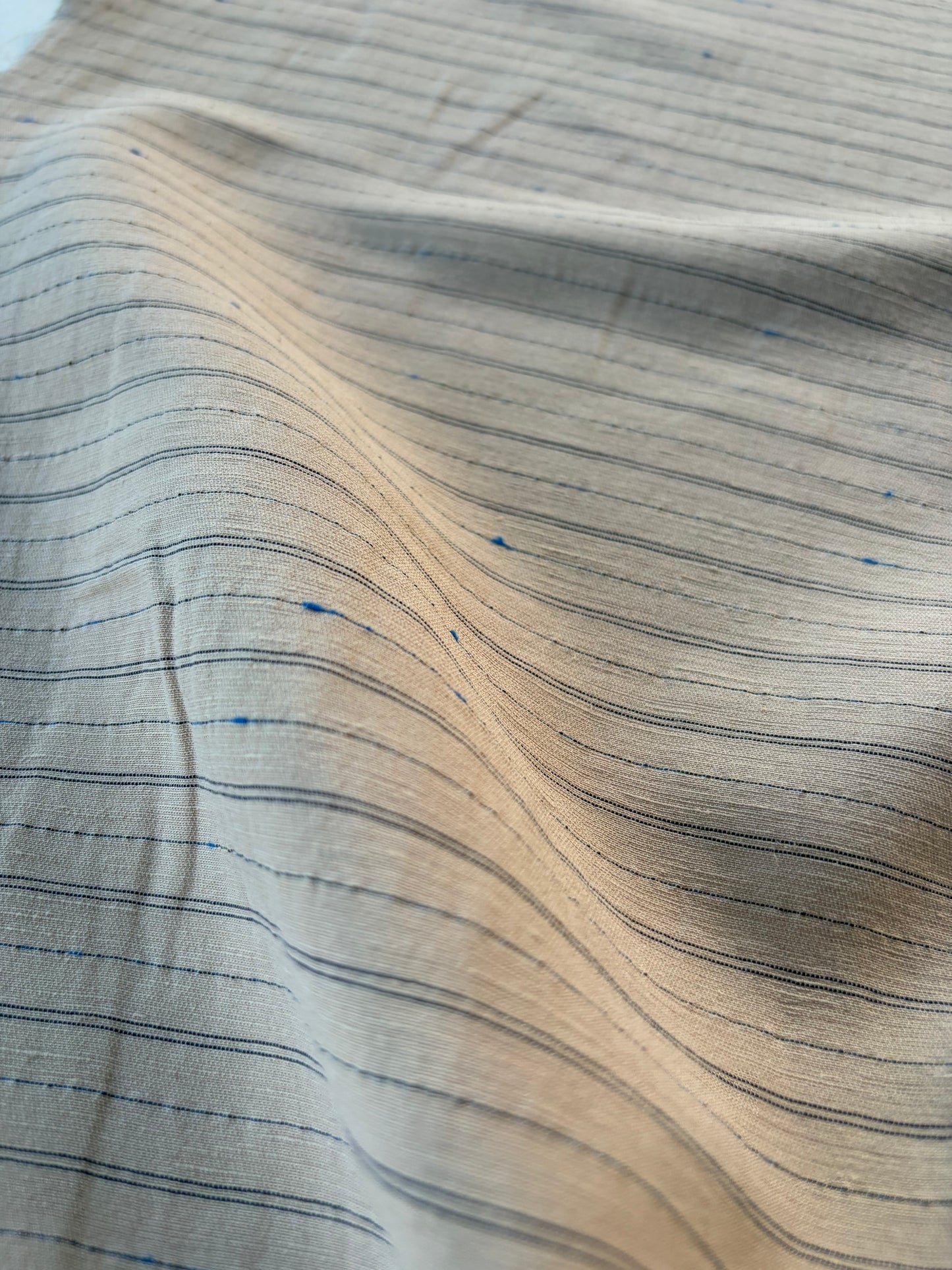 BURNS 028 sand/blue striped  cotton/linen