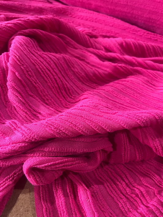 Cesare 027 cotton fantasy jersey stripes fuchsia