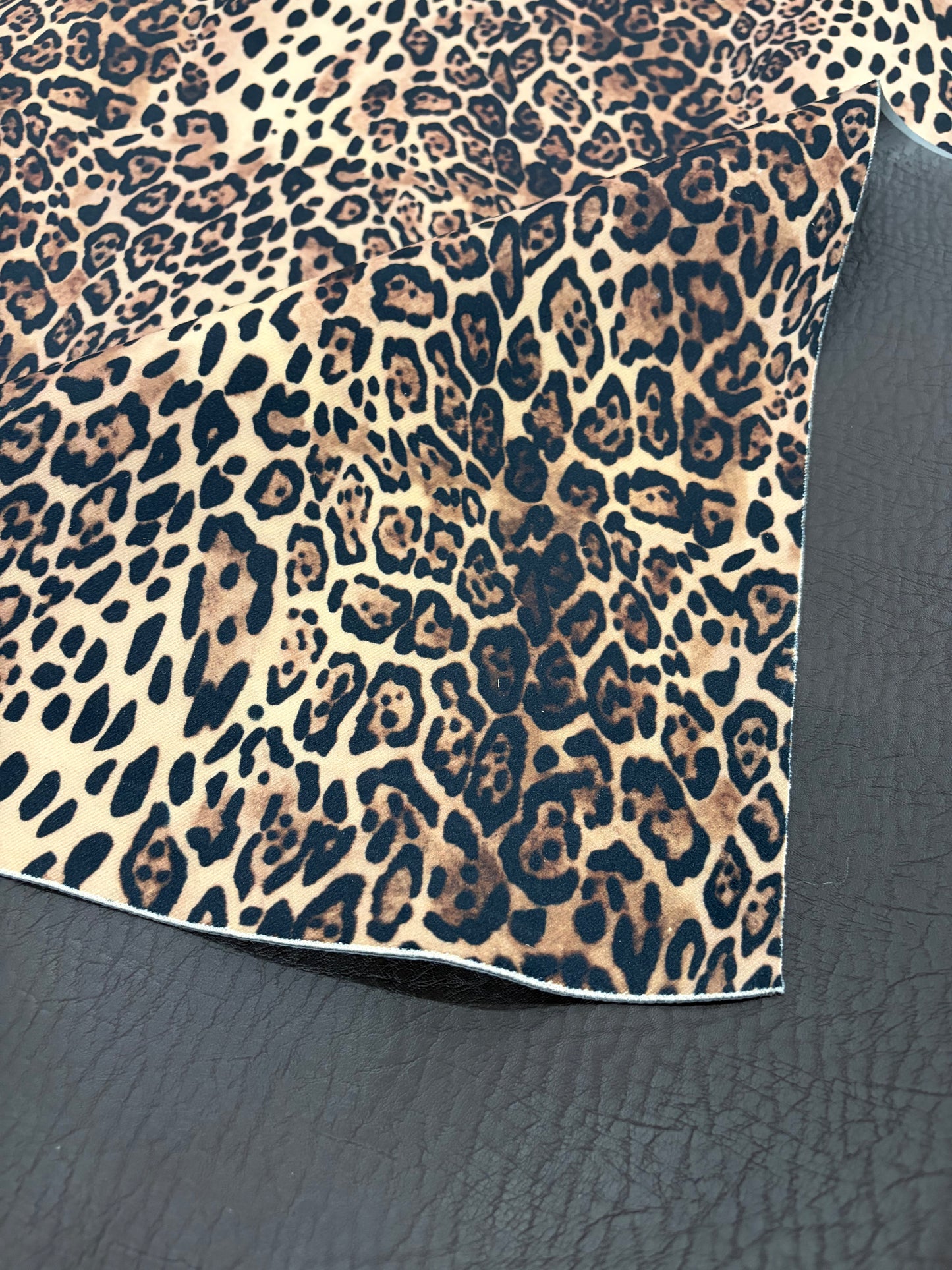 FANNY 020 fake fur leopard, brown leather