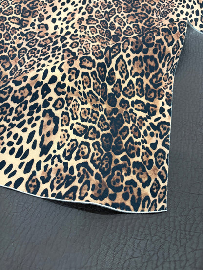 FANNY 020 fake fur leopard, brown leather