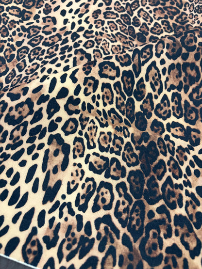 FANNY 020 fake fur leopard, brown leather