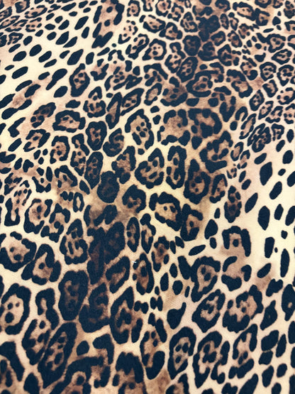 FANNY 020 fake fur leopard, brown leather
