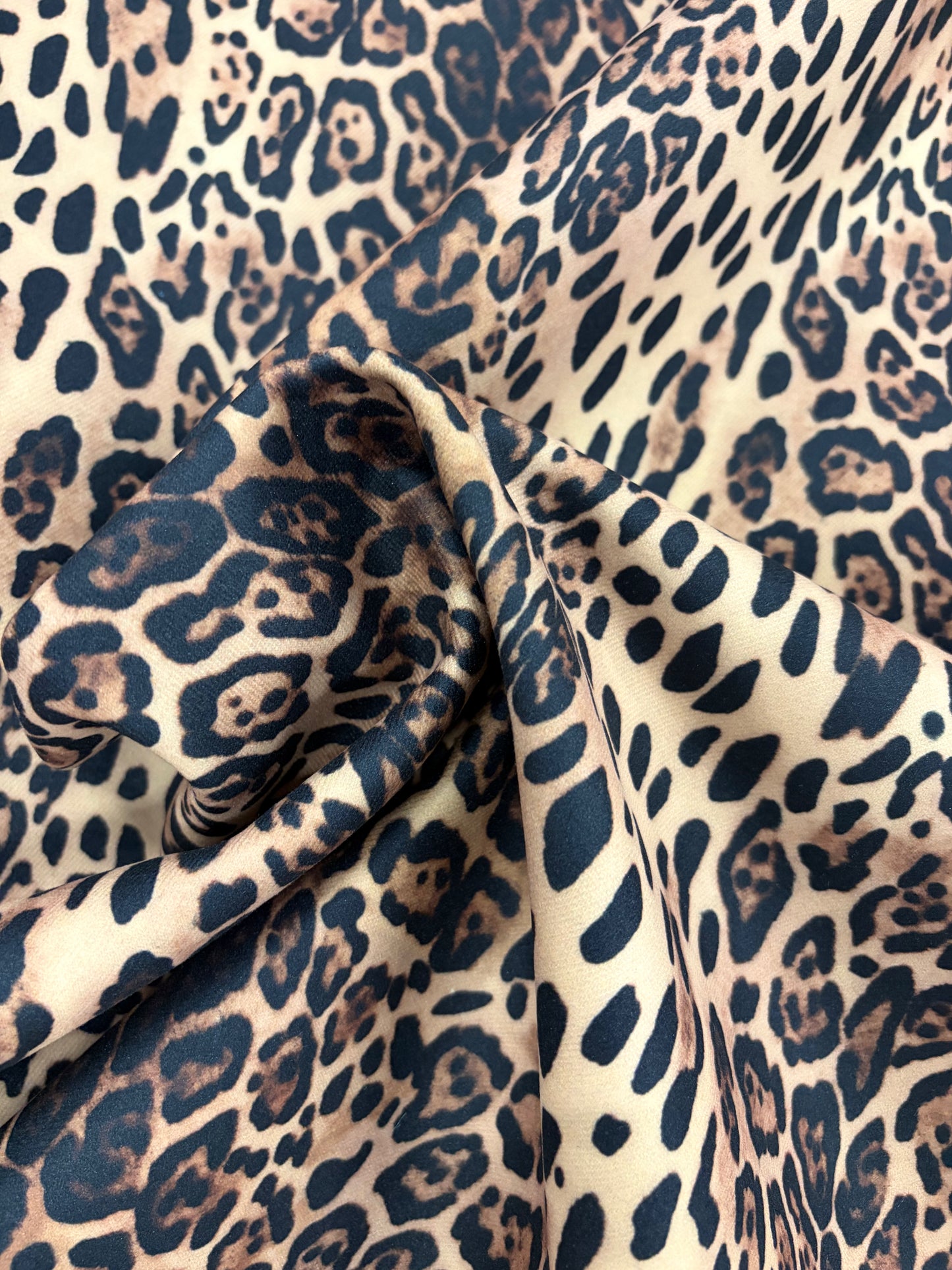 FANNY 020 fake fur leopard, brown leather