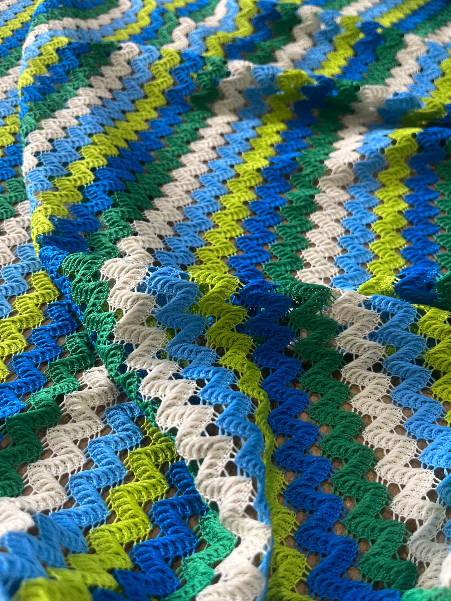 Cesare 030 cotton fantasy crochet zig-zag green/blue