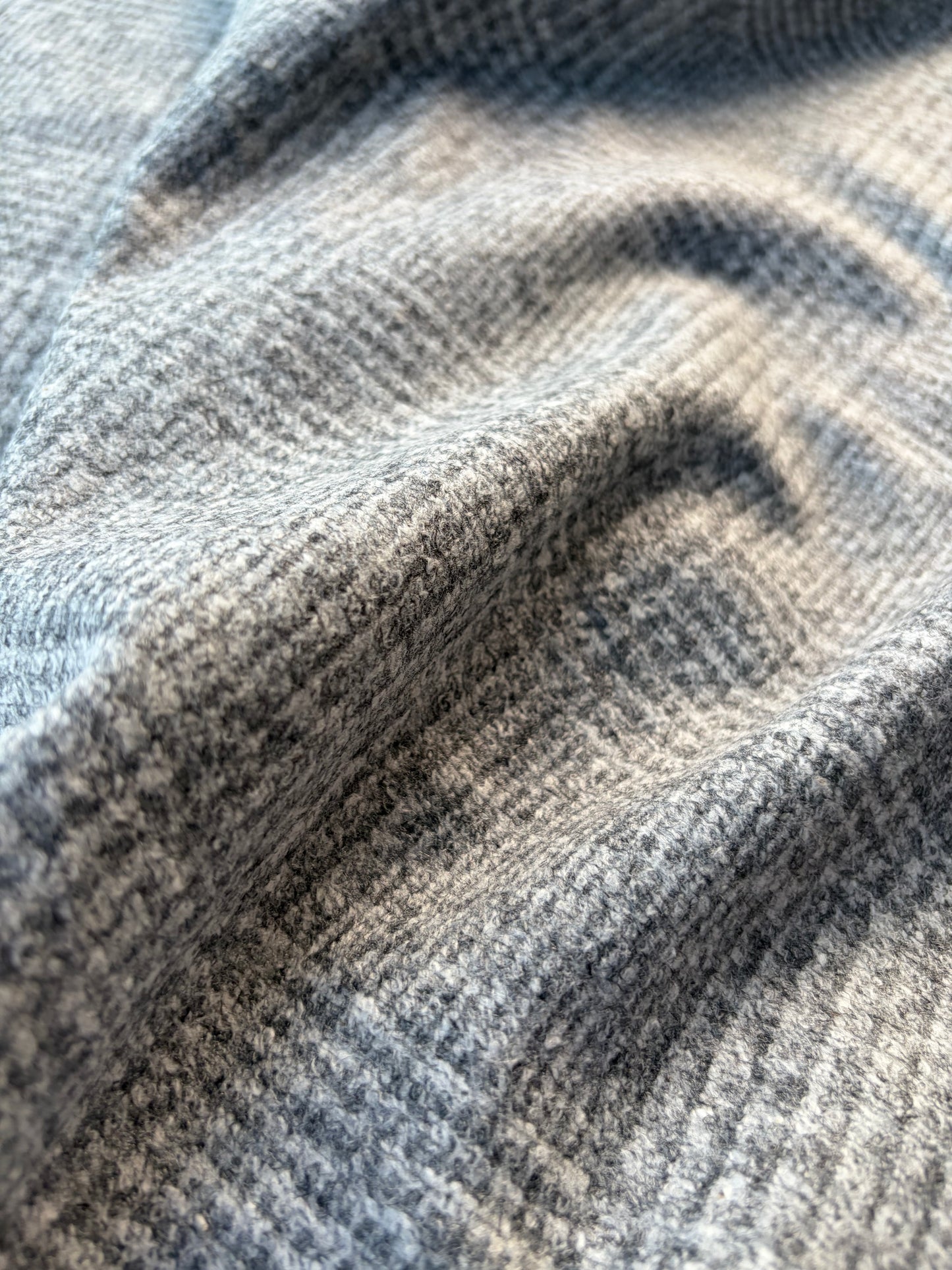 BURNS 035 Prince of Wales grey mélange heavy wool jersey